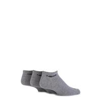 mens 3 pair head plain cotton sport sneaker socks in grey