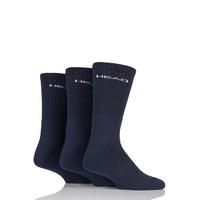 Mens 3 Pair Head Plain Cotton Sport Crew Socks