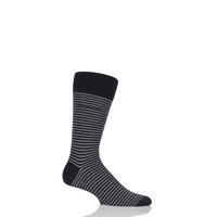 Mens 1 Pair Hugo Boss Marc Striped Combed Cotton Socks