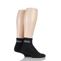 mens 2 pair hugo boss plain cotton sports sneaker socks