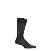 Mens 1 Pair Hugo Boss George 80% Mercerised Cotton Pinstriped Socks