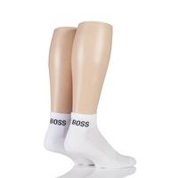 mens 2 pair hugo boss plain cotton sports sneaker socks