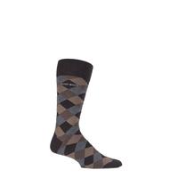 mens 1 pair hugo boss combed cotton diamond patterned socks