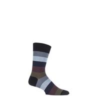 mens 1 pair j alex swift multi striped fine cotton socks
