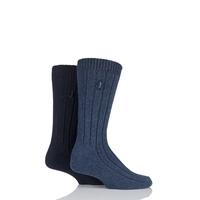 mens 2 pair jeep wool blend ribbed boot socks