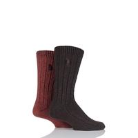 mens 2 pair jeep wool blend ribbed boot socks