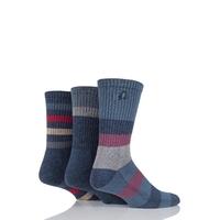 Mens 3 Pair Jeep Cotton Striped Chunky Boot Socks