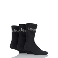 Mens 3 Pair Jeep Ribbed Cotton Boot Socks