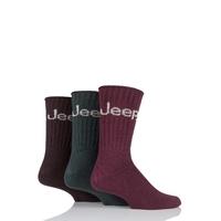 Mens 3 Pair Jeep Ribbed Cotton Boot Socks