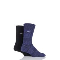 Mens 2 Pair Jeep Spirit Twisted Colour Cotton Socks