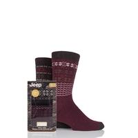 Mens 2 Pair Jeep Wool Blend Fair Isle Socks Gift Box