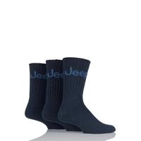 Mens 3 Pair Jeep Ribbed Cotton Boot Socks