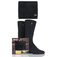 mens 3 pack jeep gift boxed ribbed scarf and socks