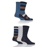 Mens 5 Pair Jeep Everyday Urban Trail Stripe and Dots Socks