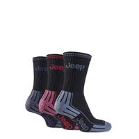 Mens 3 Pair Jeep Cushioned Cotton Sports Socks