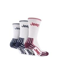 Mens 3 Pair Jeep Cushioned Cotton Sports Socks