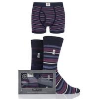 Mens 3 Pack Jeep Spirit Gift Boxed Mixed Striped Boxer Shorts and Socks