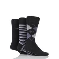 mens 3 pair jockey casual stripe argyle and plain cotton socks