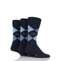 Mens 3 Pair Jockey Casual Argyle Cotton Socks