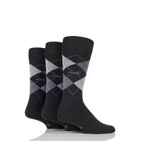 Mens 3 Pair Jockey Casual Argyle Cotton Socks