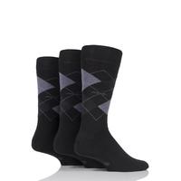 Mens 3 Pair Jockey Casual Argyle Cotton Socks