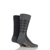 Mens 2 Pair Levis 168LS Graphic Check Cushioned Crew Socks