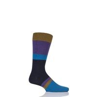 mens 1 pair pantherella hillingdon heavy gauge block stripe merino woo ...