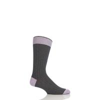 Mens 1 Pair Pantherella Soft Cotton Leisure Socks With Contrast Heel & Toe