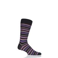 Mens 1 Pair Pantherella Marmara Multi Stripe Cotton Lisle Socks