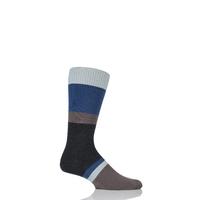 mens 1 pair pantherella hillingdon heavy gauge block stripe merino woo ...