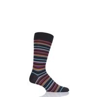 Mens 1 Pair Pantherella Marmara Multi Stripe Cotton Lisle Socks