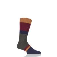 mens 1 pair pantherella hillingdon heavy gauge block stripe merino woo ...