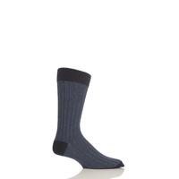 mens 1 pair pantherella soft cotton leisure socks with contrast heel t ...