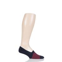 Mens 1 Pair Pantherella Sienna Striped Egyptian Cotton Footlet Socks