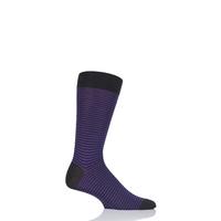 Mens 1 Pair Pantherella Farringdon Classic Stripe Cotton Lisle Socks