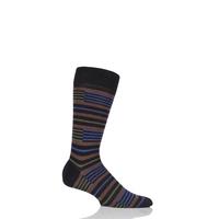 Mens 1 Pair Pantherella Modern Collection Brixton Banded Stripe Socks