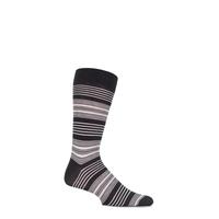 Mens 1 Pair Pantherella Business Modern Sloane Graded Striped Cotton Socks