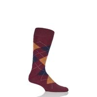 mens 1 pair pantherella racton heavy gauge merino wool argyle socks