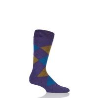 mens 1 pair pantherella racton heavy gauge merino wool argyle socks