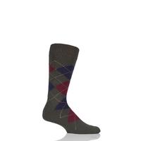 mens 1 pair pantherella racton heavy gauge merino wool argyle socks