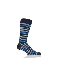 Mens 1 Pair Pantherella Marmara Multi Stripe Cotton Lisle Socks