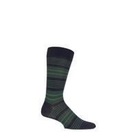 Mens 1 Pair Pantherella Business Modern Sloane Graded Striped Cotton Socks