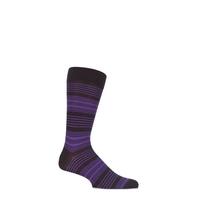 Mens 1 Pair Pantherella Business Modern Sloane Graded Striped Cotton Socks