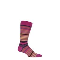 Mens 1 Pair Pantherella Riley Multi Striped Cotton Socks