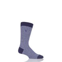 Mens 1 Pair Pringle of Scotland 85% Cashmere Herringbone Socks