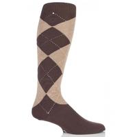 Mens 1 Pair Pringle of Scotland 80% Cashmere Argyle Pattern Knee High Socks