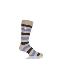 Mens 1 Pair Pringle of Scotland 80% Sea Island Cotton Striped Socks