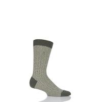 Mens 1 Pair Pringle of Scotland 85% Cashmere Herringbone Socks