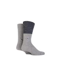 Mens 2 Pair Puma Colour Block Cotton Socks