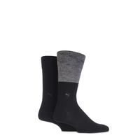 Mens 2 Pair Puma Colour Block Cotton Socks